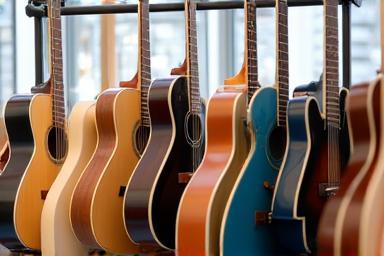 Rack of guitars for rent